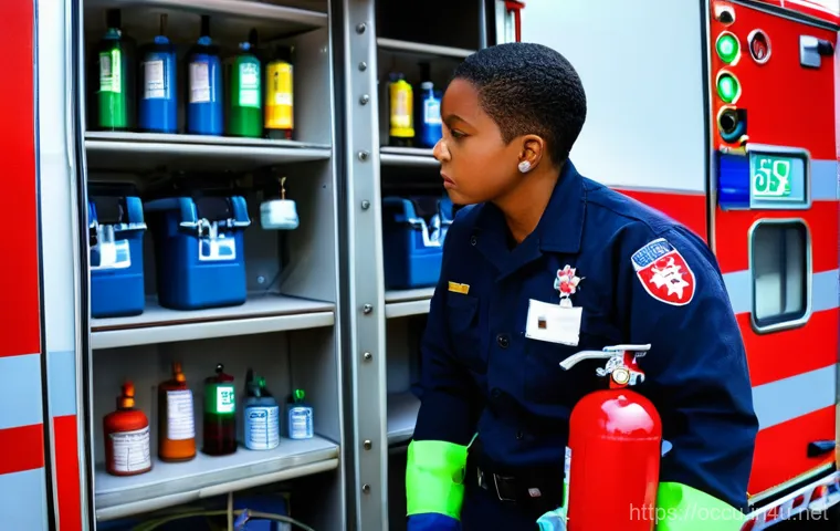 응급구조사 출동 노하우 공유 - **Prompt:** A highly focused emergency medical technician (EMT), gender-neutral and of diverse ethni...