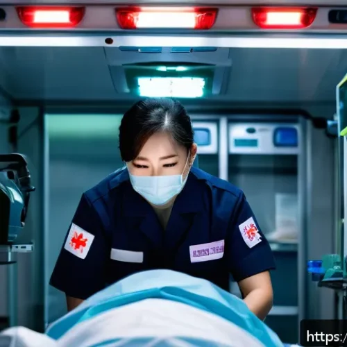 Home 17 응급구조사 근무환경 - A dynamic scene of an emergency medical technician (EMT) dressed in professional uniform with visibl...
