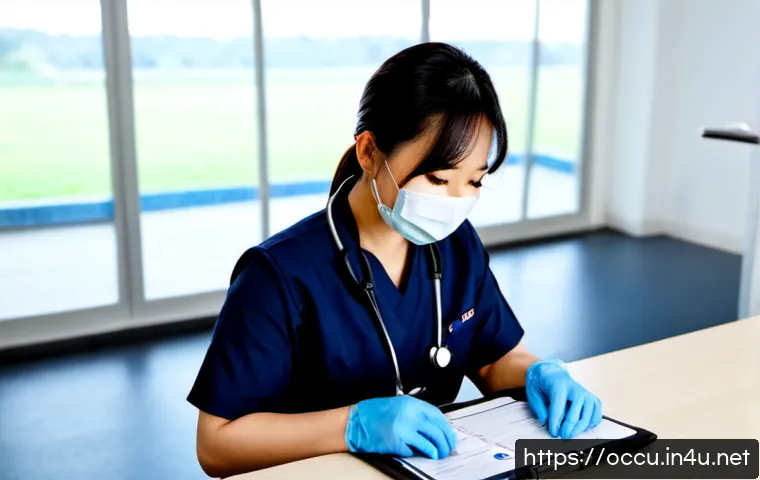 Home 17 응급구조사 자격증 유지 요건 - Photorealistic emergency medical technician in a clean training center, wearing a neat navy uniform ...