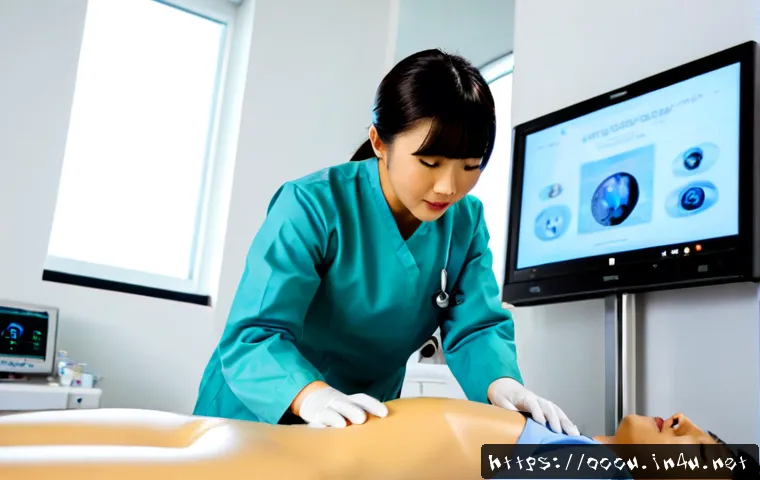 Home 17 응급구조사 신규 교육 트렌드 - Photorealistic emergency medical responder training in a modern simulation lab, two adult trainees i...